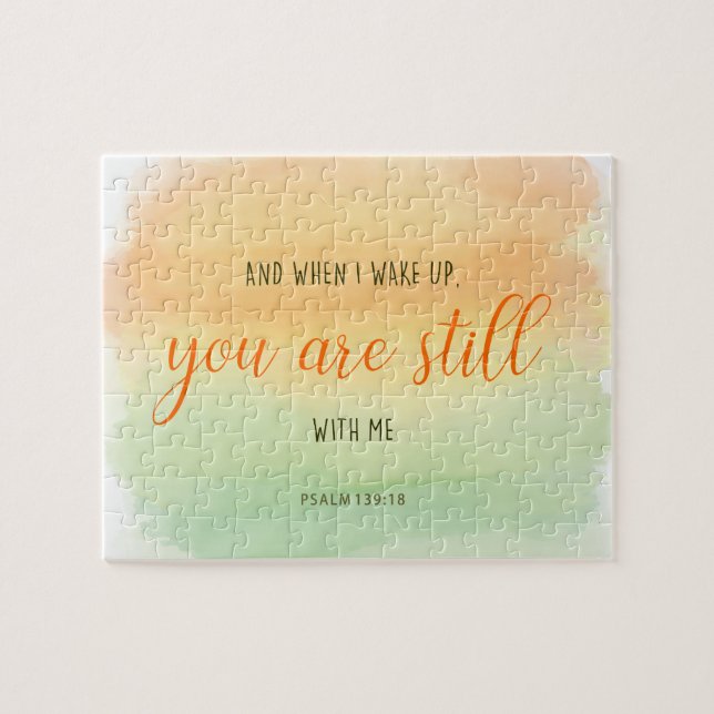 Puzzle Toujours avec moi Psalms Bible Citation Aquarelle (Horizontal)