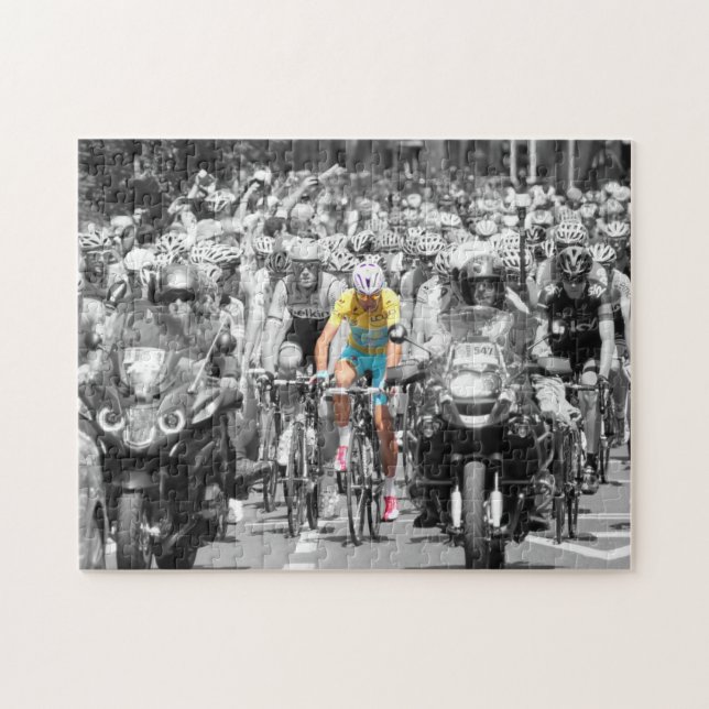 Puzzle Tour de France Jaune Jersey Peloton Course cyclist (Horizontal)