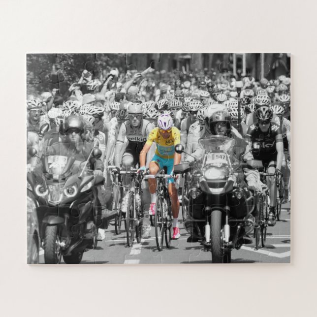 Puzzle Tour de France Jaune Jersey Peloton Course cyclist (Horizontal)