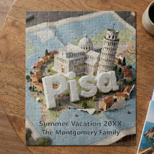 Puzzle Tour de Pise penchée Italie Vacances d'été en fami
