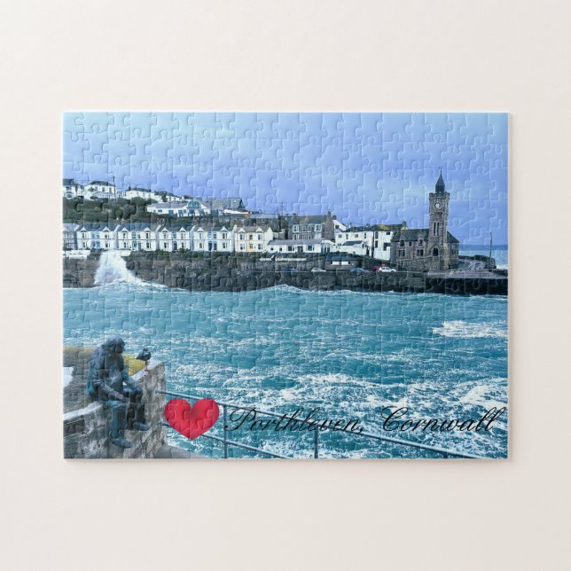 Puzzle Tour d'horloge Porthleven + Attente de la sculptur (Horizontal)