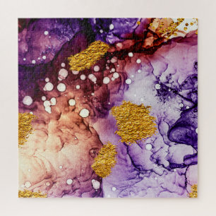 Puzzle Tourbillons orientaux en or Peinture Abstraite