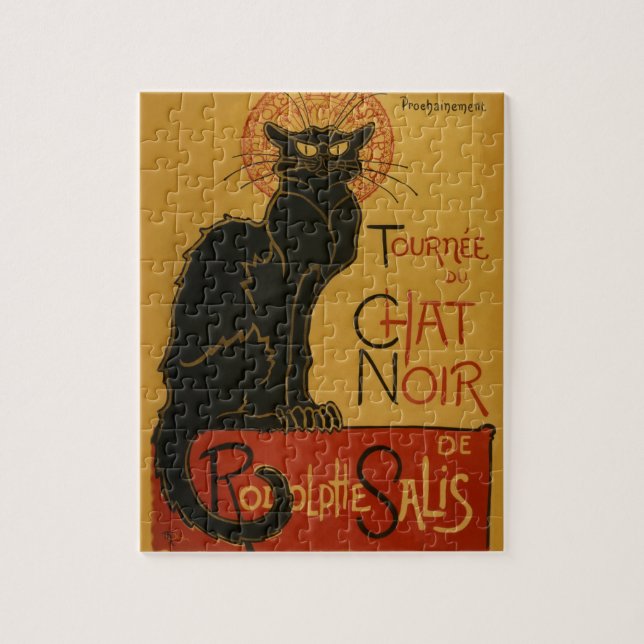Puzzle Tournee Conversation Noir Chat noir Illustration V (Vertical)