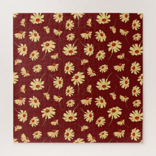 Puzzle Tournesol d'automne : Maroon Design sans fil