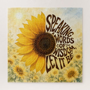 Puzzle Tournesol jaune avec citation inspirante