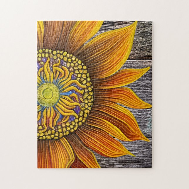 Puzzle Tournesol rustique sur la Barre (Vertical)