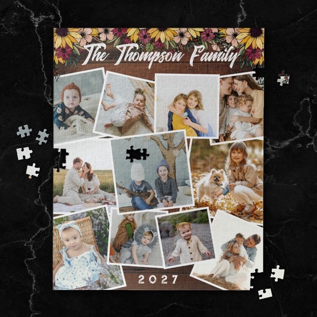 Puzzle Tournesols Photos éparses Famille Photo Collage (Créateur téléchargé)