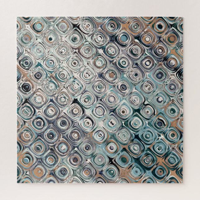 Puzzle Tourquoise et Tan Circles (Vertical)