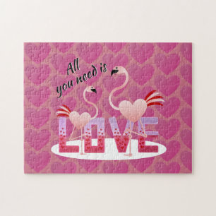 Puzzle Tout ce dont vous avez besoin est Love Flamant ros