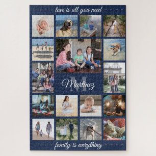 Puzzle Tout Citation Famille Photo Collage Marine Blue Mo