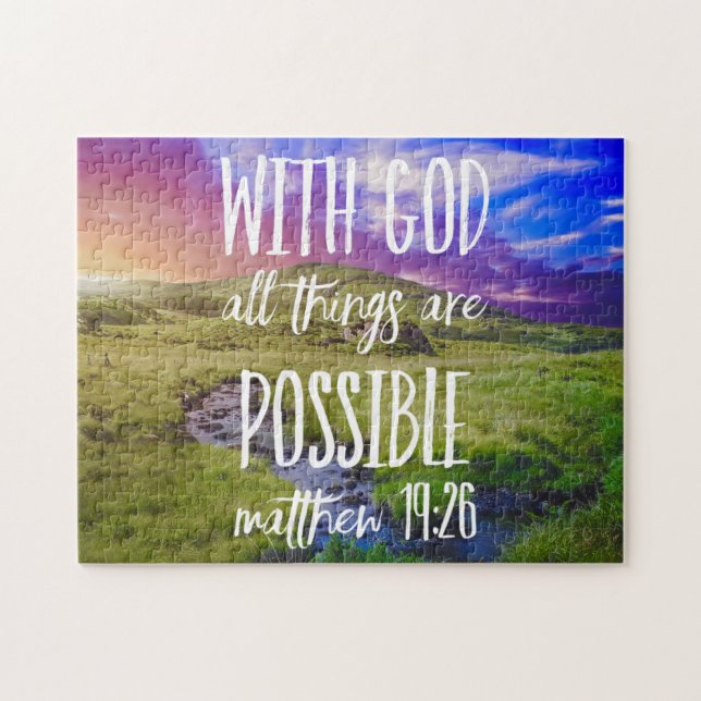 Puzzle Tout Est Possible Bible Verse Christian (Horizontal)