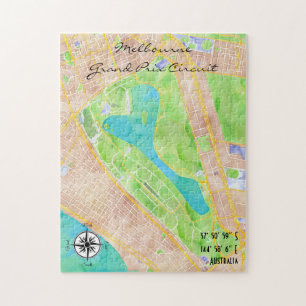 Puzzle Toute carte de la ville Melbourne