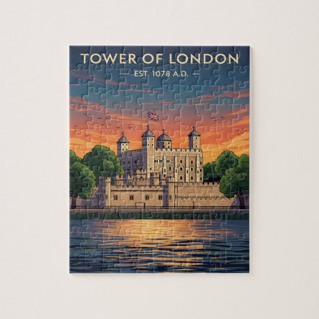 Puzzle Tower of London at sunset (Vertical)