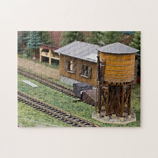 Puzzle Toy Train Platform Water Tower (Horizontal)