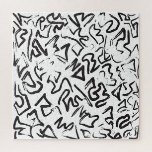 Puzzle Traçages noirs modernes de graffiti d'abrégé sur