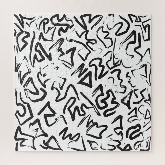 Puzzle Traçages noirs modernes de graffiti d'abrégé sur (Vertical)