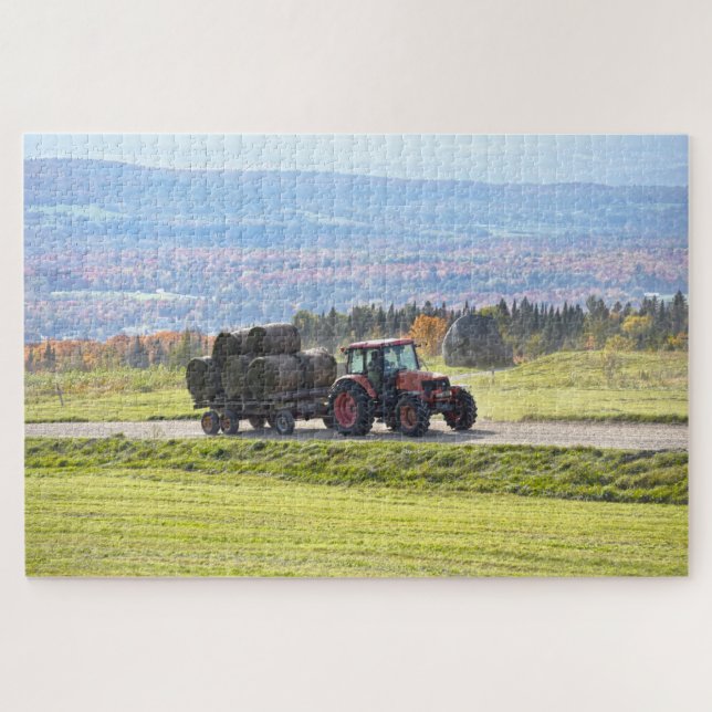 Puzzle Tracteur du Vermont Hauling Hay Bales (Horizontal)