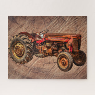Puzzle Tracteur rouge antique