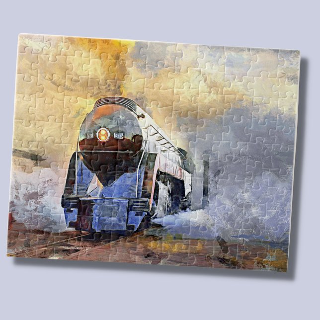 Puzzle Train à vapeur moteur Locomotive Painting Railroad (Créateur téléchargé)