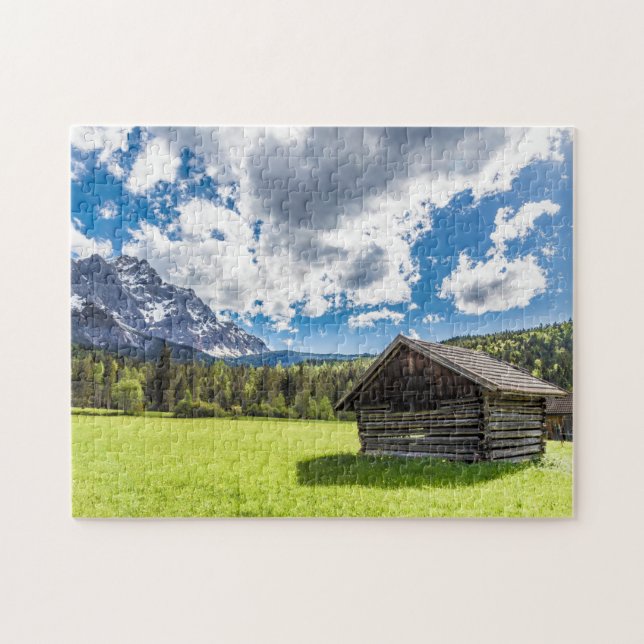 Puzzle Train Alm Panorama Garmisch-Partenkirchen Post (Horizontal)