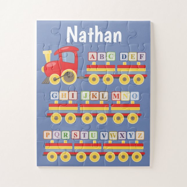 Puzzle Train de jouets portant des blocs d'alphabet (Vertical)