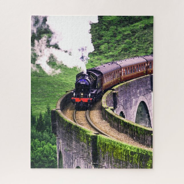 Puzzle Train de locomotives sur le pont (Vertical)