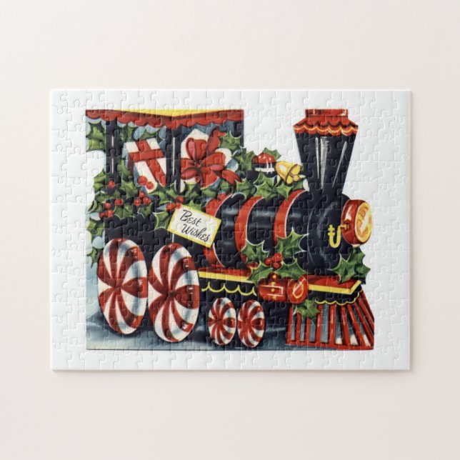 Puzzle train de Noël vintage (Horizontal)
