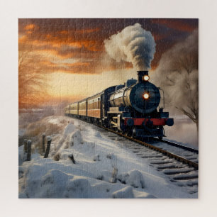 Puzzle Train en soirée d'hiver