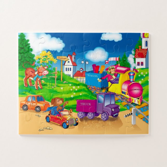 Puzzle train et voiture (Horizontal)