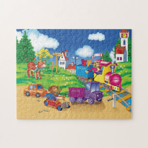 Puzzle train et voiture