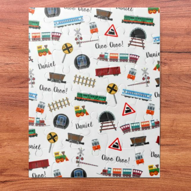 Puzzle Train Motif Petit Garçon Prénom Choo Choo Enfants (Créateur téléchargé)