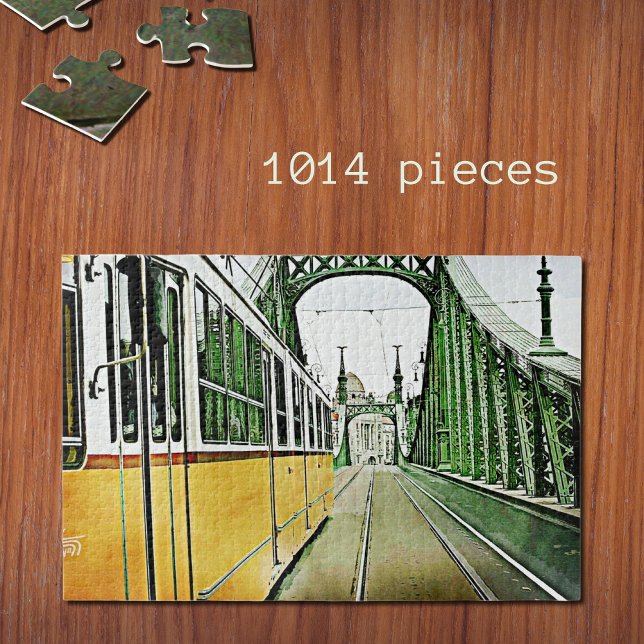 Puzzle tramway jaune sur le pont Liberty -Budapest (Créateur téléchargé)