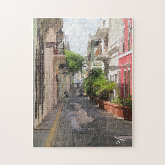 Puzzle Tranquille peu de rue de Porto Rico (Vertical)
