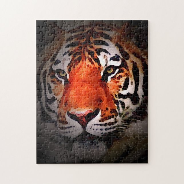 Puzzle Travail artistique motivant au visage de tigre (Vertical)