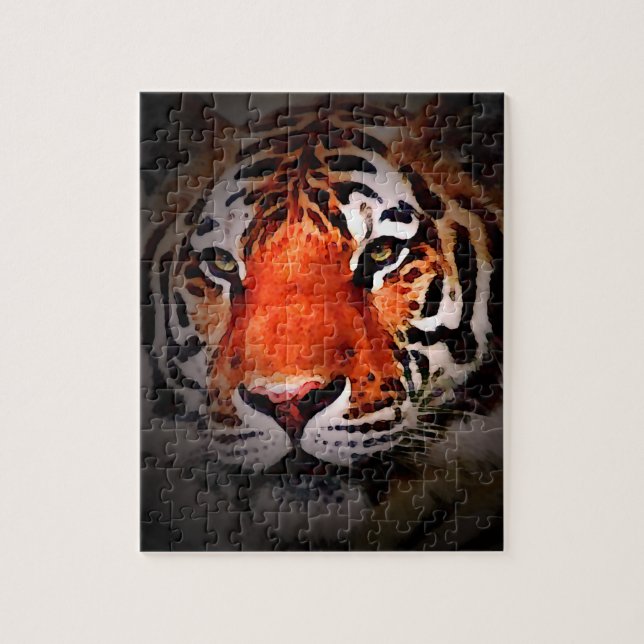 Puzzle Travail artistique motivant au visage de tigre (Vertical)