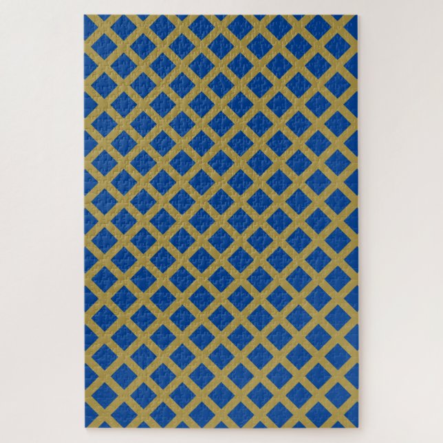 Puzzle treillis bleu or et royal (Vertical)