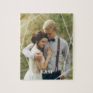 Puzzle Trendy Monogram Wedding Photo