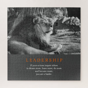 Puzzle Trendy Motivational Leadership Lion Black & White