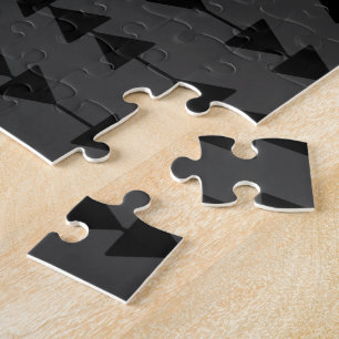 Puzzle Triangles à pendage noir moderne et élégant sur fu