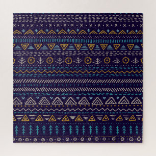 Puzzle Tribal Hand-Drag : Ethnic Seamless Motif