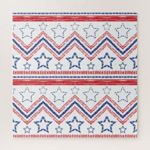 Puzzle Tribus patriotique rouge bleu, symboles américains