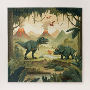 Puzzle Tricératop mondial de T-Rex de Dinosaure Stegosaur