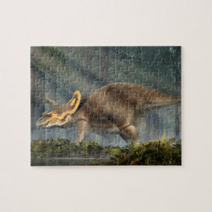 Puzzle Triceratops in a Primeval Forest