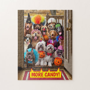 Puzzle Trick-or-Treating Dogs