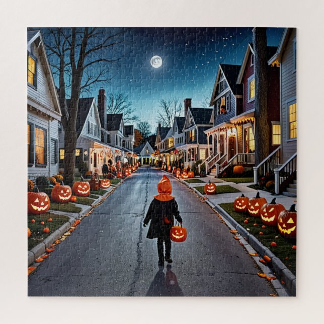 Puzzle Trick ou Treat Street - La nuit d'Halloween lunair (Vertical)
