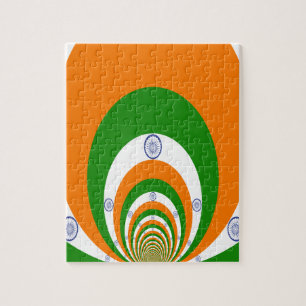 Puzzle Tricolor d'un safran très profond, blanc VERT