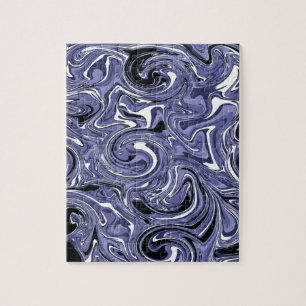 Puzzle Tripant Psychédélique Marbre Eau Noir Violet