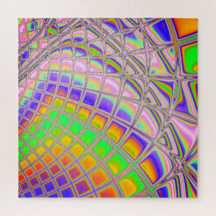 Puzzle Tripante Groovy Vibrant Art Abstrait Fractal Numér