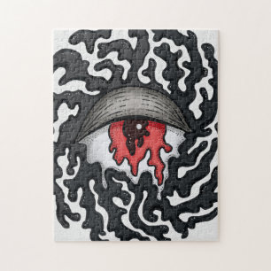 Puzzle Trippy Eye with Tentacles - Trippy Surreal Art