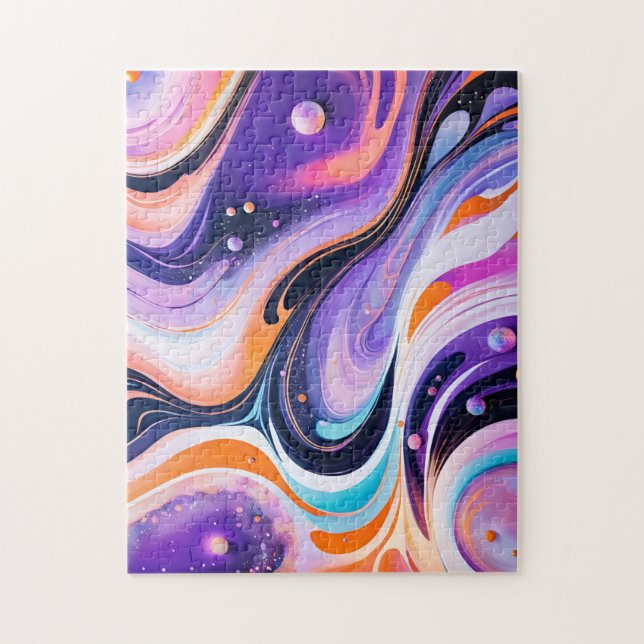 Puzzle Trippy Violet Art Mur Liquide (Vertical)